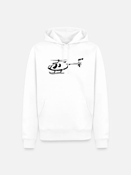 hubschrauber - Männer Premium Bio Hoodie - Weiß