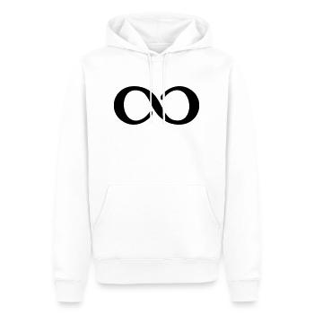 Symbol Unendlichkeit - Männer Premium Bio Hoodie - Weiß - Vorne - Nico (187cm)