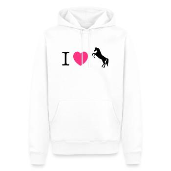 Ich liebe Pferde / Ponys - Männer Premium Bio Hoodie - Weiß - Vorne - Nico (187cm)