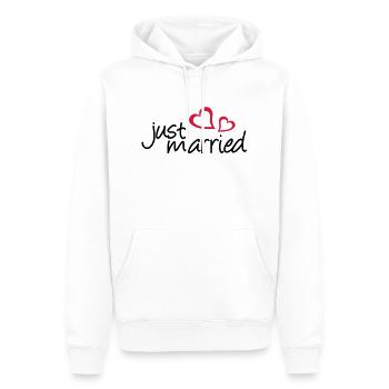 zwei herzen - Männer Premium Bio Hoodie - Weiß - Vorne - Nico (187cm)