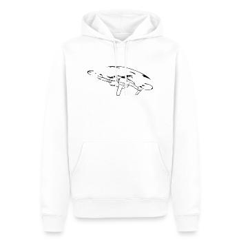 Drohne - Männer Premium Bio Hoodie - Weiß - Vorne - Nico (187cm)