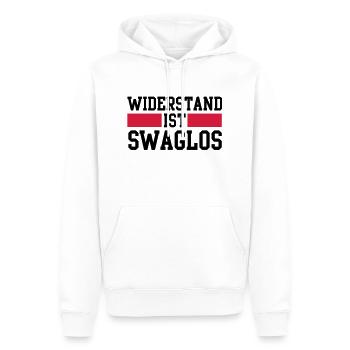 widerstand ist swaglos - Männer Premium Bio Hoodie - Weiß - Vorne - Nico (187cm)