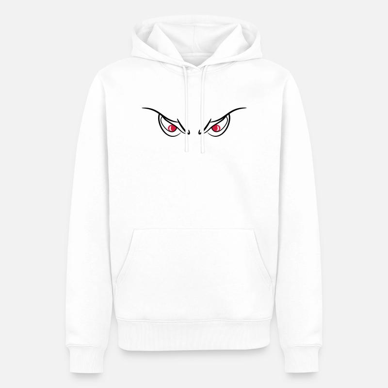Yeux diable mal vue 2c - Sweat à capuche Premium bio Homme - blanc