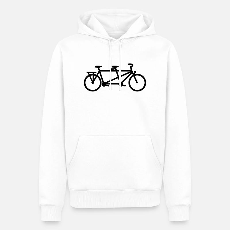 Tandem Bicyclette vélo - Sweat à capuche Premium bio Homme - blanc