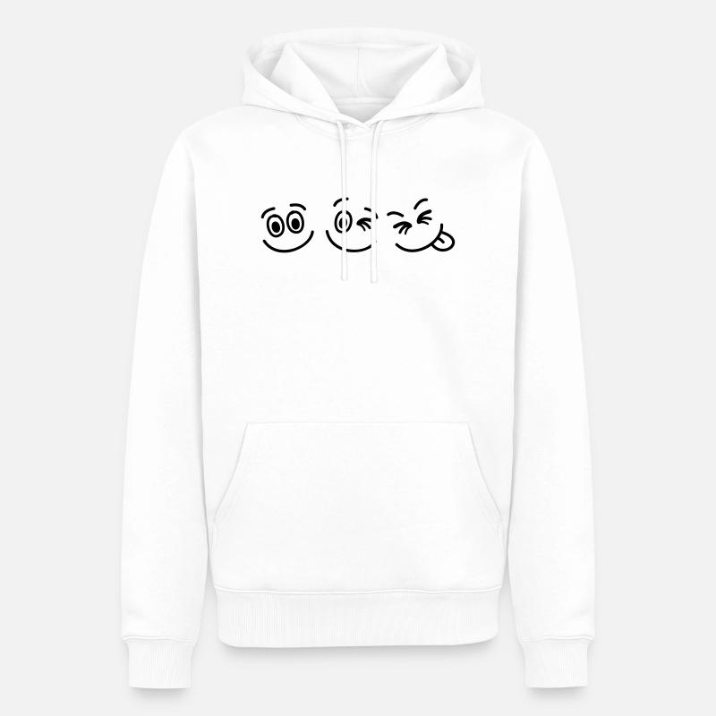 smileys_1_f1 - Sweat à capuche Premium bio Homme - blanc