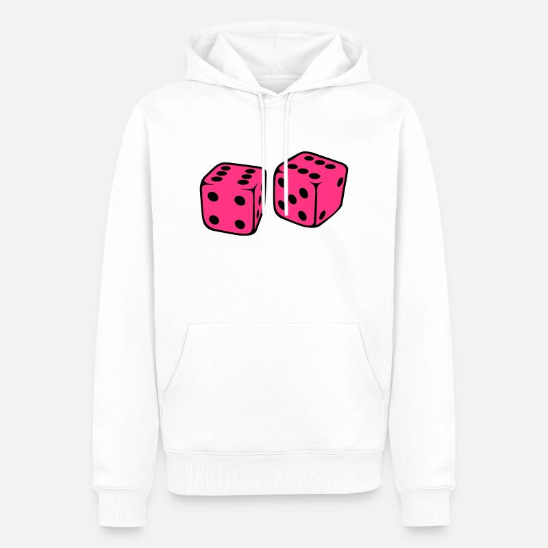 Dé - Sweat à capuche Premium bio Homme - blanc