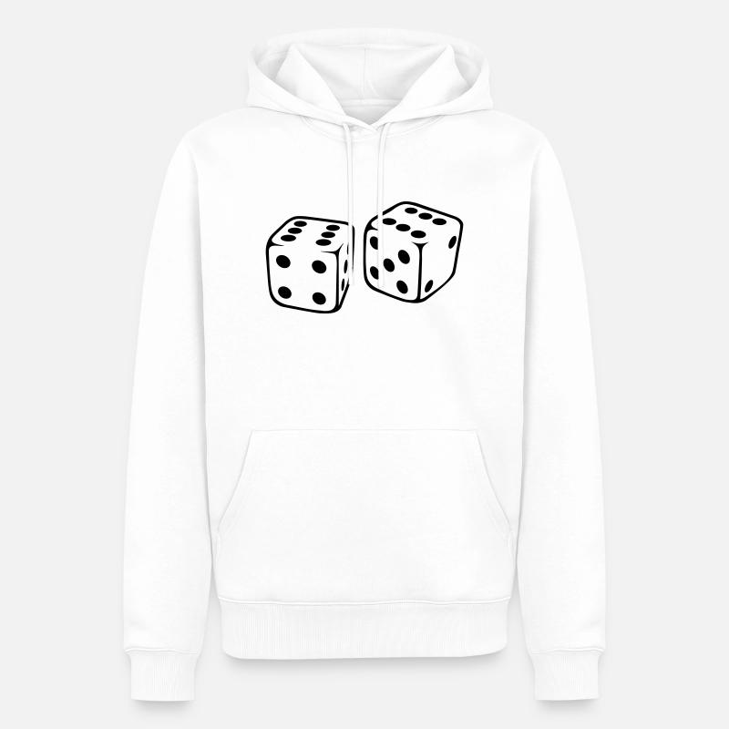 Dé - Sweat à capuche Premium bio Homme - blanc