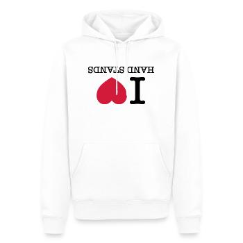 I Heart Handstand - Männer Premium Bio Hoodie - Weiß - Vorne - Nico (187cm)