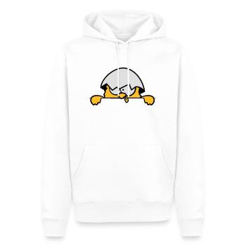 Poussins fous derrière le mur - Sweat à capuche Premium bio Homme - blanc - Devant - Nico (187cm)