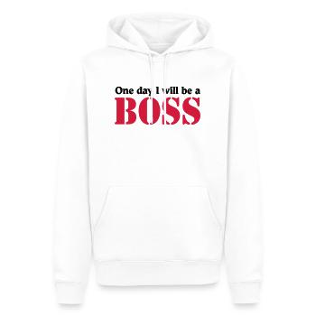 One day I will be a Boss - Sweat à capuche Premium bio Homme - blanc - Devant - Nico (187cm)