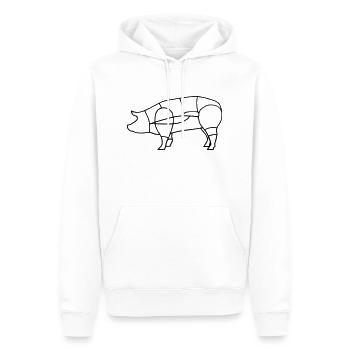 charcutier découpe de cochon charcuterie BBQ grill - Sweat à capuche Premium bio Homme - blanc - Devant - Nico (187cm)