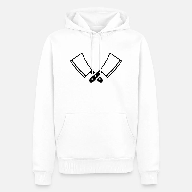 Messer - Männer Premium Bio Hoodie - Weiß