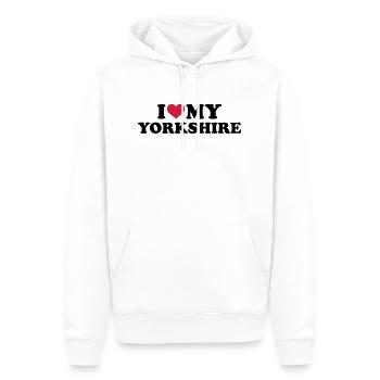 Yorkshire - Männer Premium Bio Hoodie - Weiß - Vorne - Nico (187cm)