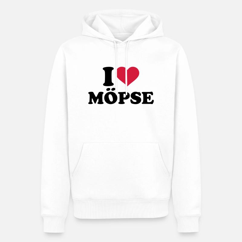 Mops - Männer Premium Bio Hoodie - Weiß