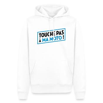 Moto / Motard / Motarde / Biker / Stunt / Cross - Sweat à capuche Premium bio Homme - blanc - Devant - Nico (187cm)