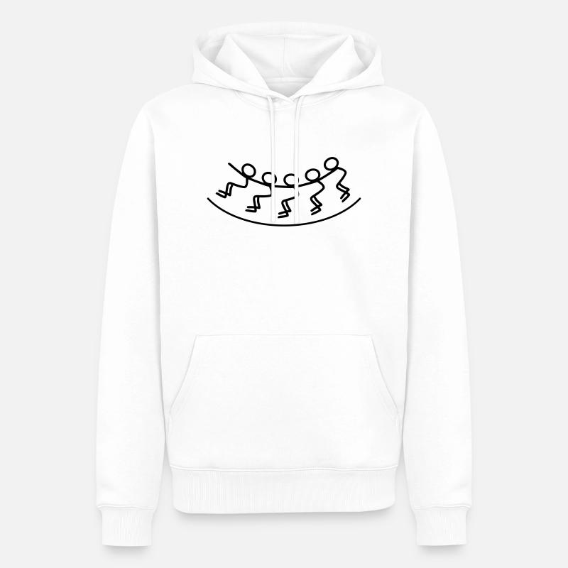 Strichmännchen Karussell - Männer Premium Bio Hoodie - Weiß
