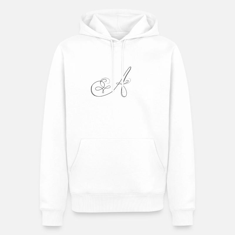 A, Buchstabe, Buchstabe A - Männer Premium Bio Hoodie - Weiß