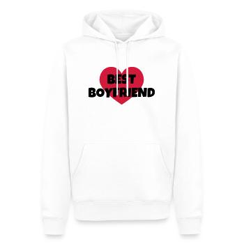 Amour / Saint Valentin / Coeur / Bébé / Love - Sweat à capuche Premium bio Homme - blanc - Devant - Nico (187cm)