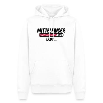 Mittelfinger lädt - Männer Premium Bio Hoodie - Weiß - Vorne - Nico (187cm)