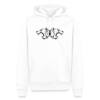 wolf_wildlife_002 - Männer Premium Bio Hoodie - Weiß - Vorne - Nico (187cm)