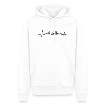 Skyline - Berlin Puls - Männer Premium Bio Hoodie - Weiß - Vorne - Nico (187cm)