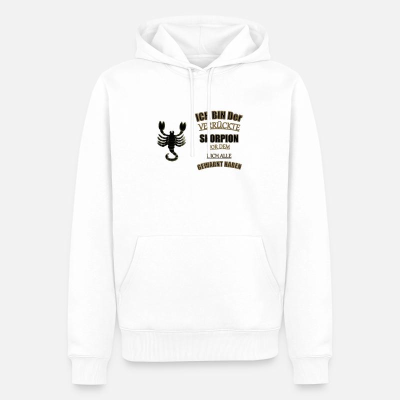 Sternzeichen Skorpion Spruch - Männer Premium Bio Hoodie - Weiß