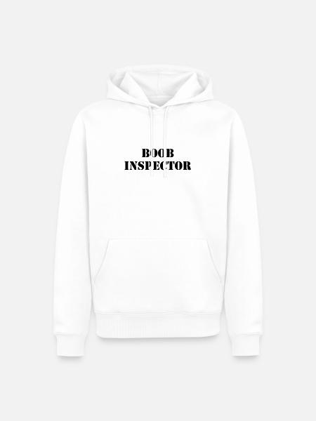 BOOB INSPECTOR - Men’s Premium Organic Hoodie - white