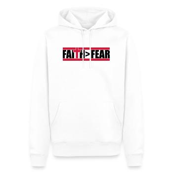 Gott Faith größer - Männer Premium Bio Hoodie - Weiß - Vorne - Nico (187cm)