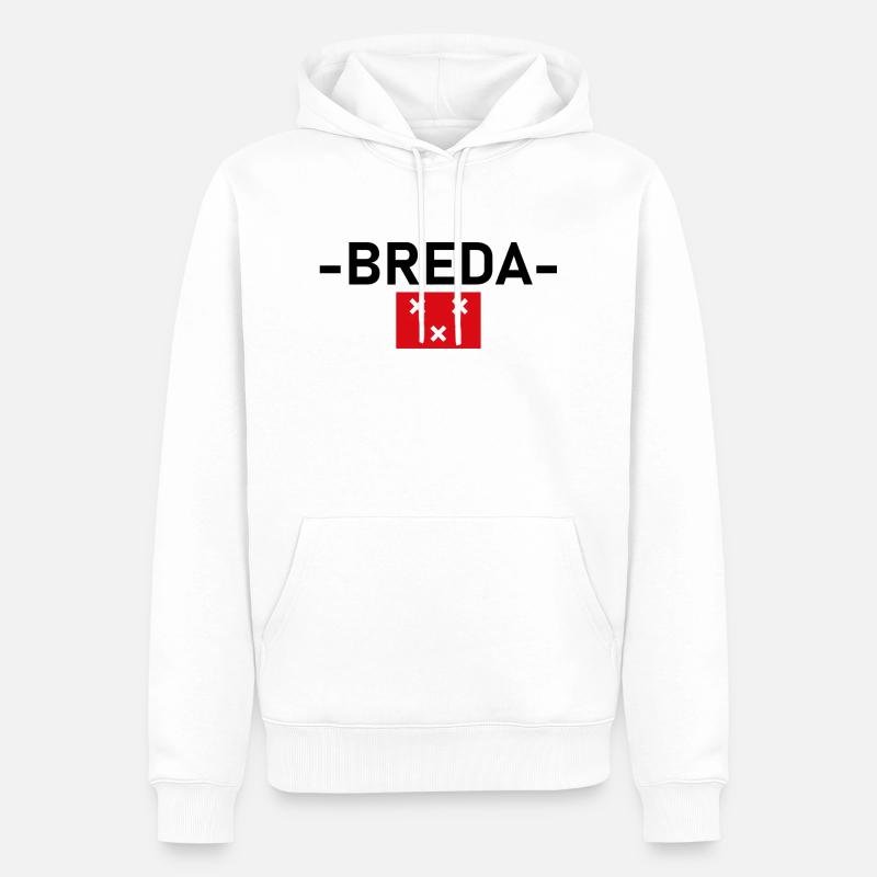 BREDA, Text mit Flagge - Männer Premium Bio Hoodie - Weiß