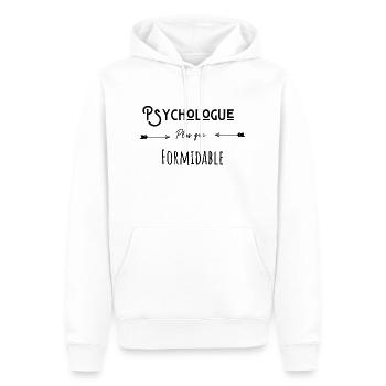 Psychologue plus que formidable cadeau humour - Sweat à capuche Premium bio Homme - blanc - Devant - Nico (187cm)