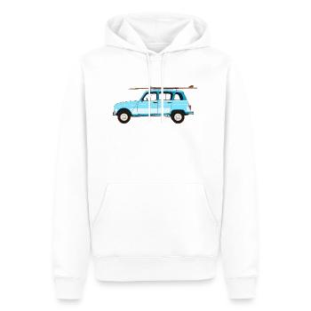 the french surfer - Sweat à capuche Premium bio Homme - blanc - Devant - Nico (187cm)