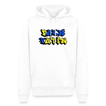 Fuck Poutine - Sweat à capuche Premium bio Homme - blanc - Devant - Nico (187cm)