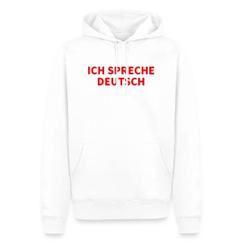 ICH SPRECHE DEUTSCH - SPRACHE DEUTSCHLAND - Männer Premium Bio Hoodie - Weiß - Vorne - Nico (187cm)
