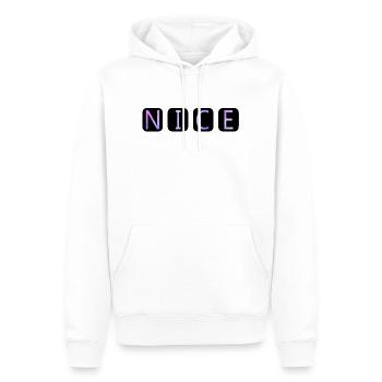 nice - Men’s Premium Organic Hoodie - white - Front - Nico (187cm)