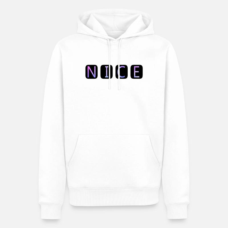 nice - Männer Premium Bio Hoodie - Weiß