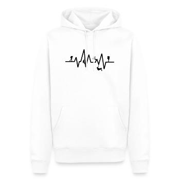 Bergsteigen Herzschlag Wandern Pulslinie Geschenk - Männer Premium Bio Hoodie - Weiß - Vorne - Nico (187cm)