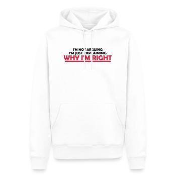 I m not arguing - Men’s Premium Organic Hoodie - white - Front - Nico (187cm)