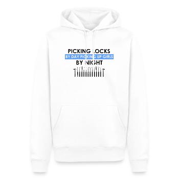 Lockpicking during the day tow truck at night - Men’s Premium Organic Hoodie - white - Front - Nico (187cm)