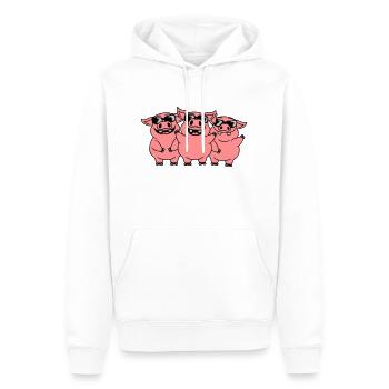 Sunglasses Cool Pigs Team - Men’s Premium Organic Hoodie - white - Front - Nico (187cm)