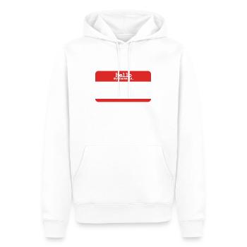 Hello, My Name Is... - Men’s Premium Organic Hoodie - white - Front - Nico (187cm)