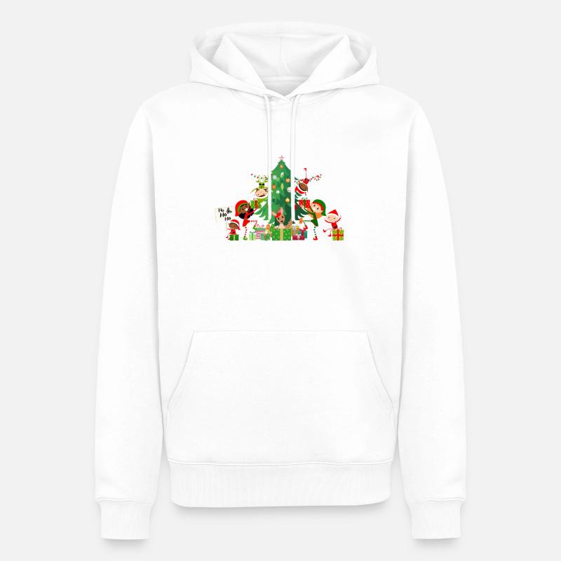 Noël - Arbre de Noël - Vacances du Père Noël - Sweat à capuche Premium bio Homme - blanc