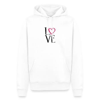 Love - Männer Premium Bio Hoodie - Weiß - Vorne - Nico (187cm)
