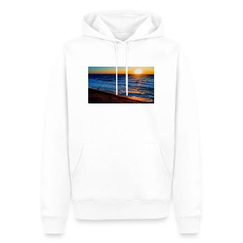 Wellen der Zeit - Männer Premium Bio Hoodie - Weiß - Vorne - Nico (187cm)