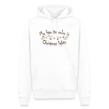 Ma couleur préférée est les lumières de Noël - Sweat à capuche Premium bio Homme - blanc - Devant - Nico (187cm)