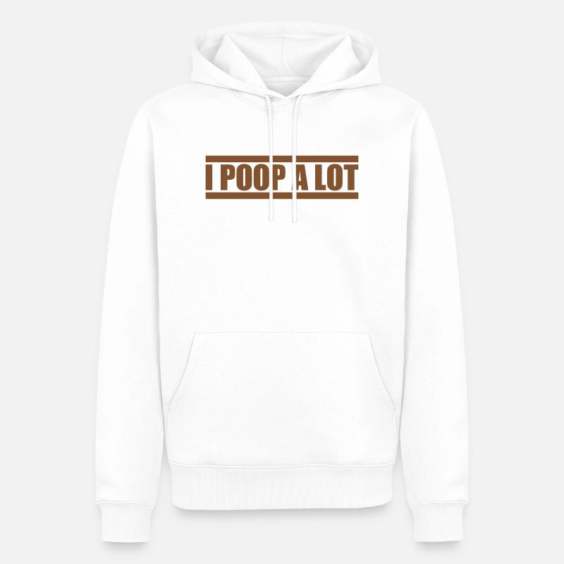 Je fais beaucoup caca - Sweat à capuche Premium bio Homme - blanc