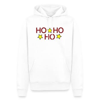 HO HO HO II - Sweat à capuche Premium bio Homme - blanc - Devant - Nico (187cm)