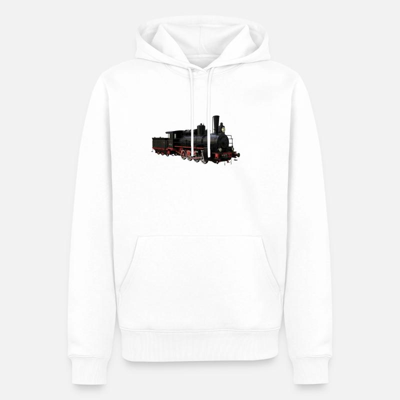 Train - Sweat à capuche Premium bio Homme - blanc