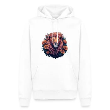 Löwe - Generative AI - Männer Premium Bio Hoodie - Weiß - Vorne - Nico (187cm)