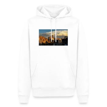 Antikes Rom bei Sonnenuntergang, mit einer riesigen Wolke in der s - Männer Premium Bio Hoodie - Weiß - Vorne - Nico (187cm)