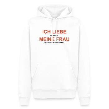 Cooles „Ich Liebe Meine Frau“ Design für Männer - Männer Premium Bio Hoodie - Weiß - Vorne - Nico (187cm)